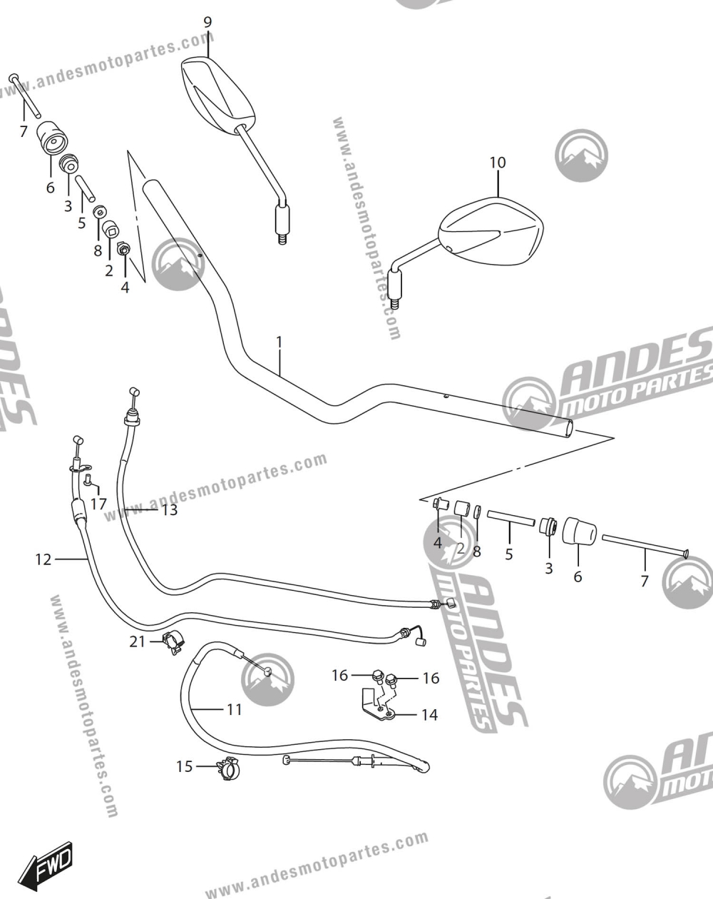 Manubrio GIXXER 250 2020 Suzuki