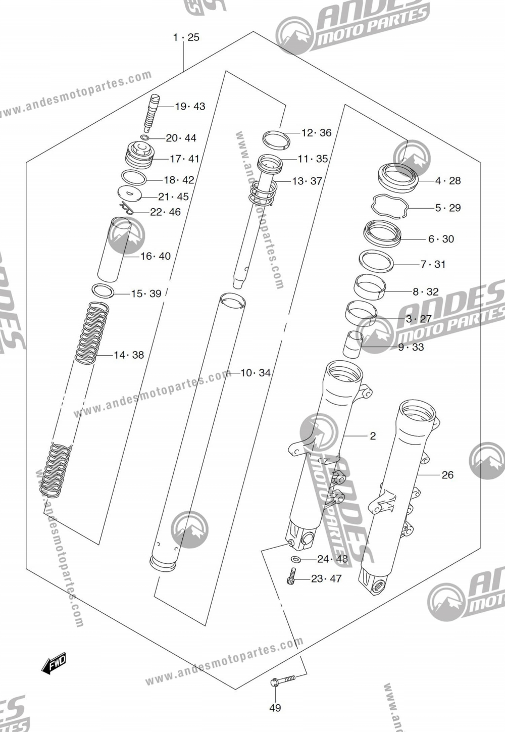 FRONT FORK DAMPER DL 650 Vstrom (2011) Suzuki