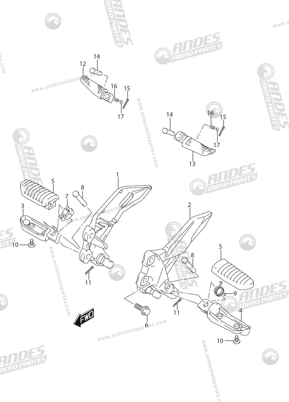 suzuki gixxer sf footrest price