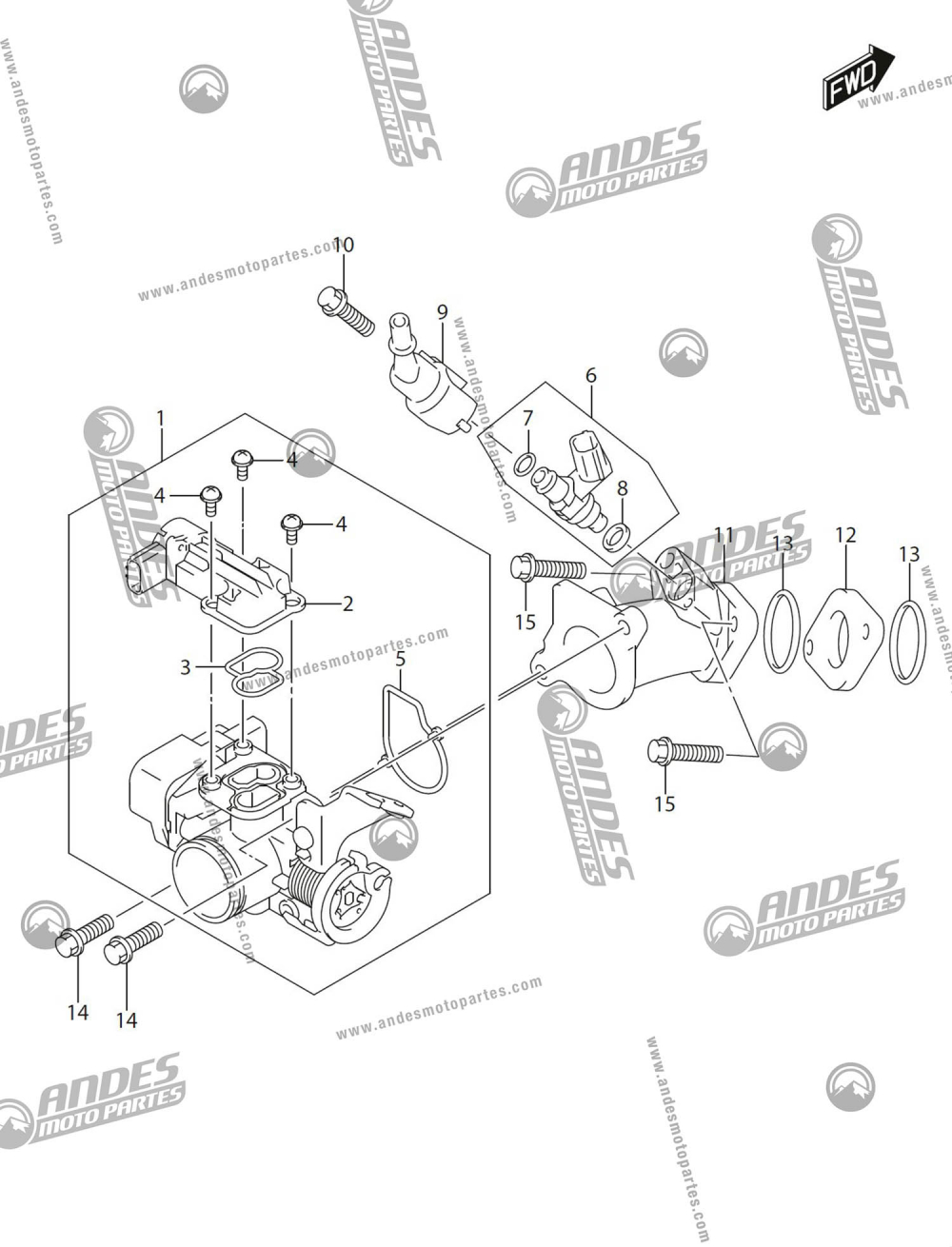 Throttle Body Gixxer Fi Naked Suzuki