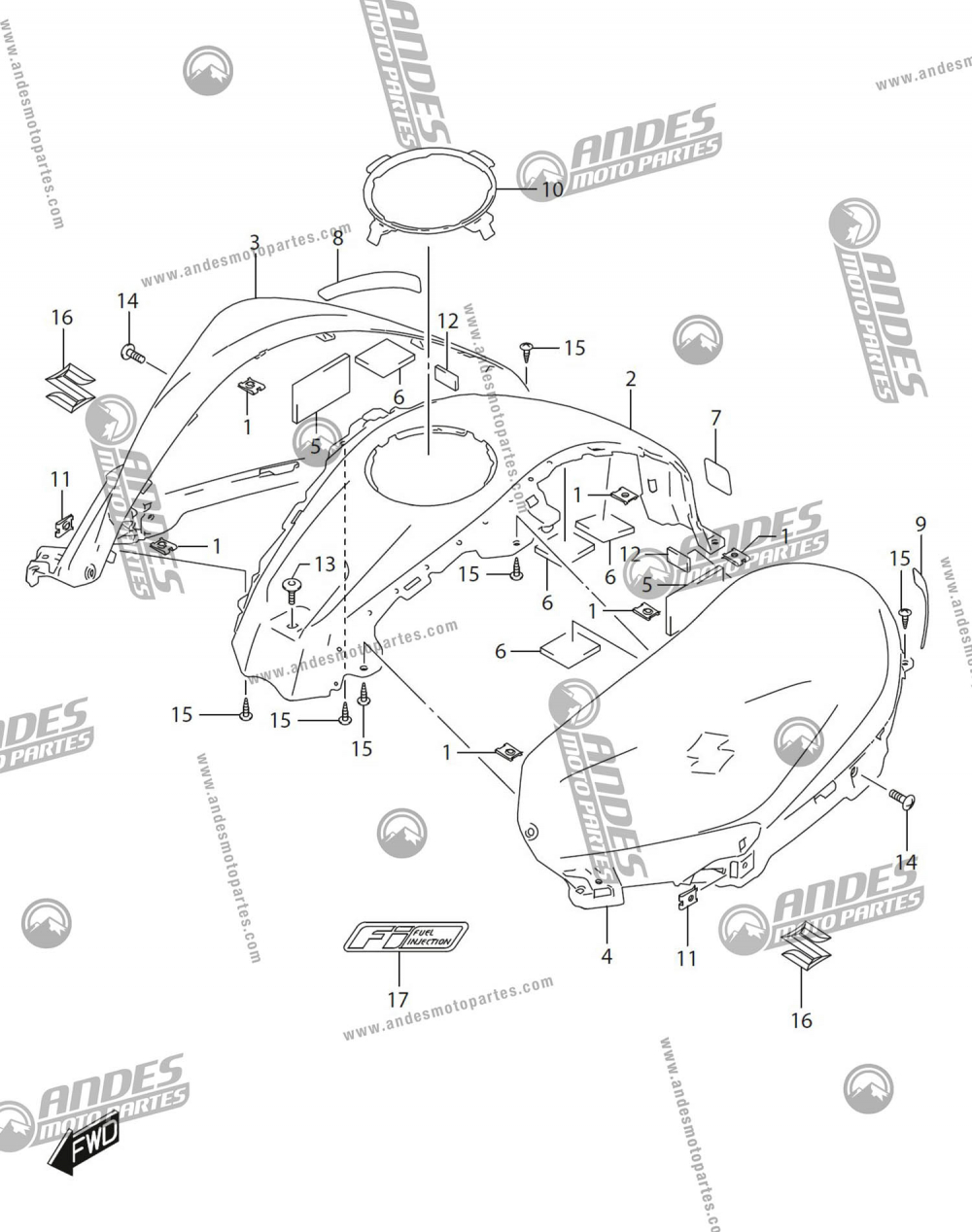 FUEL TANK COVER GIXXER 150 FI NAKED (2020) Suzuki