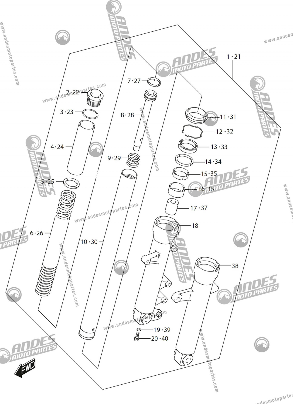 FRONT FORK DAMPER GIXXER 150 SF FI (2020) Suzuki