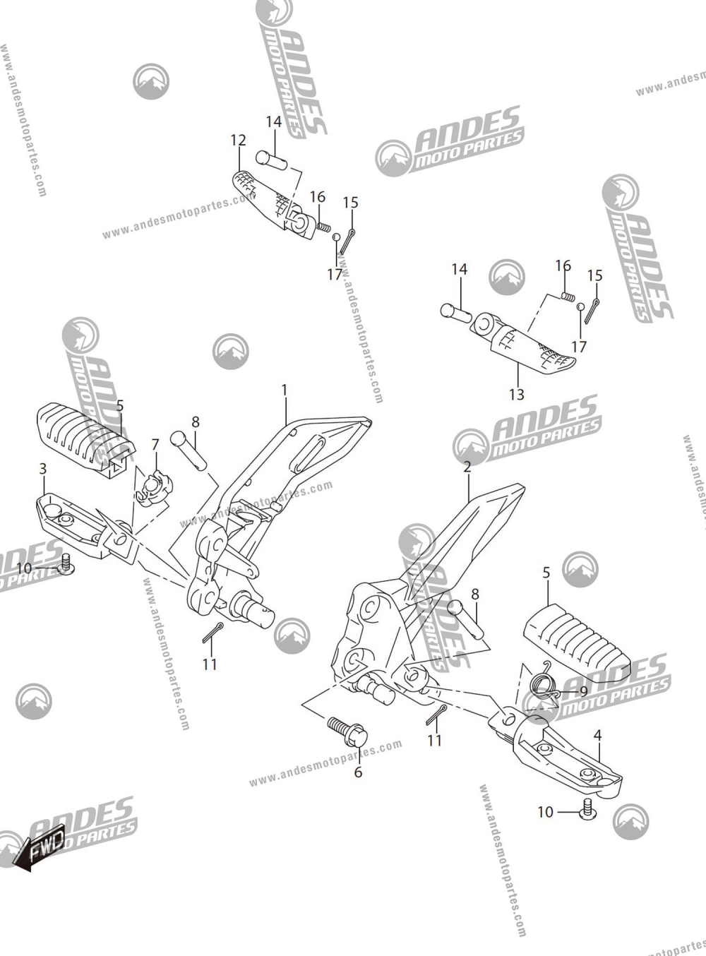 FOOTREST GSX 150 GIXXER (2016) Suzuki