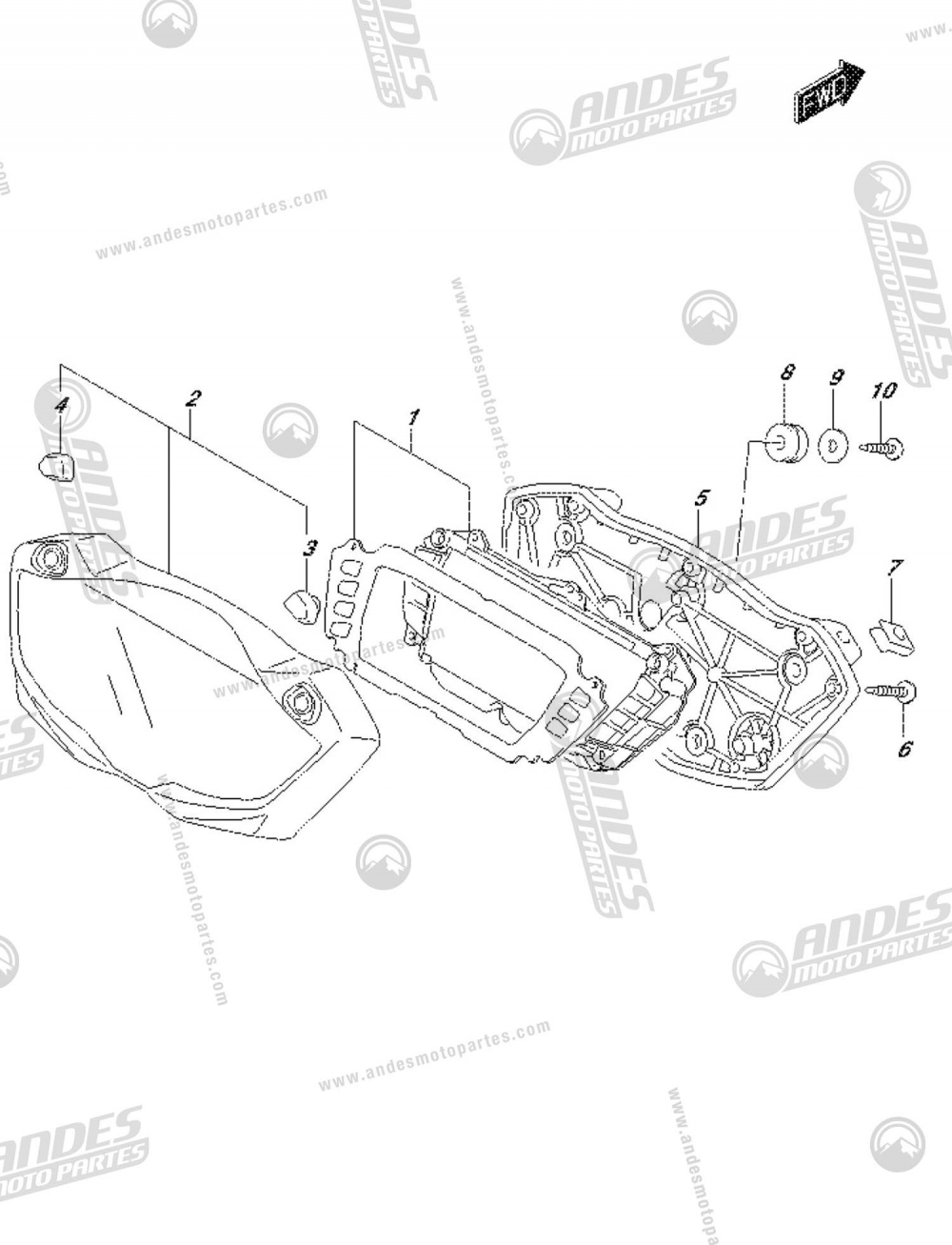 SV 650 N K3-L0 Tachoverkleidung NEU / Cover Speedometer NEW