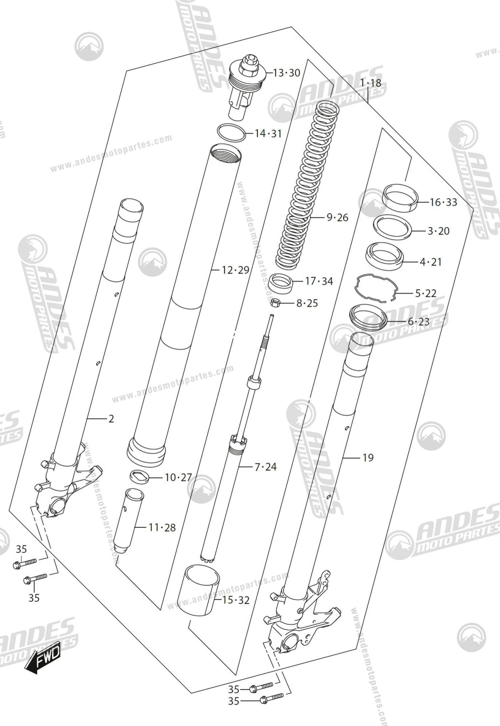 FRONT FORK DAMPER DL 1050 VSTROM (2020) Suzuki